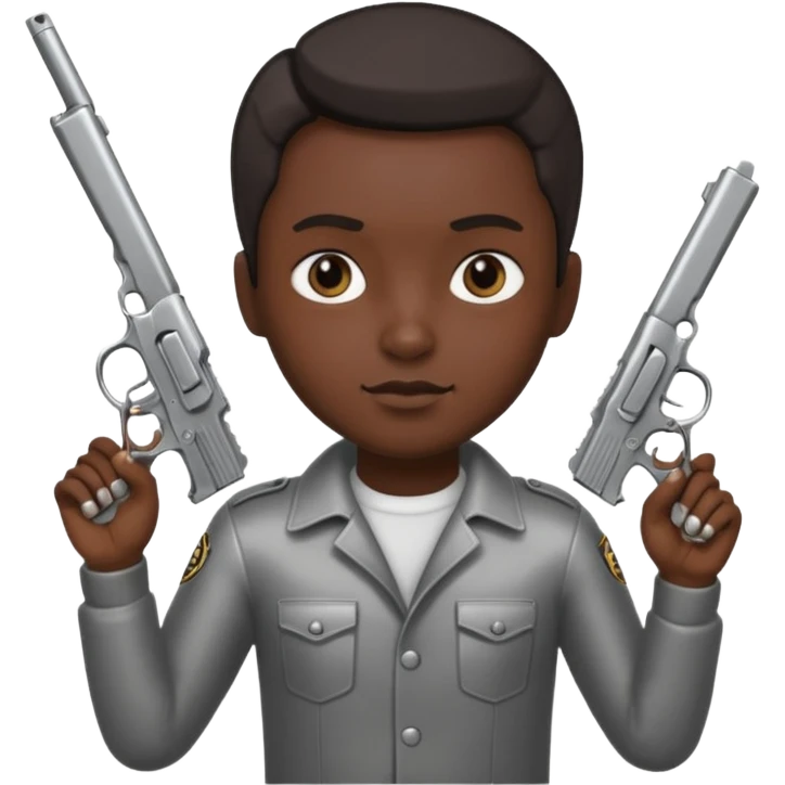 Un persona mala con pistolas y plata emoji