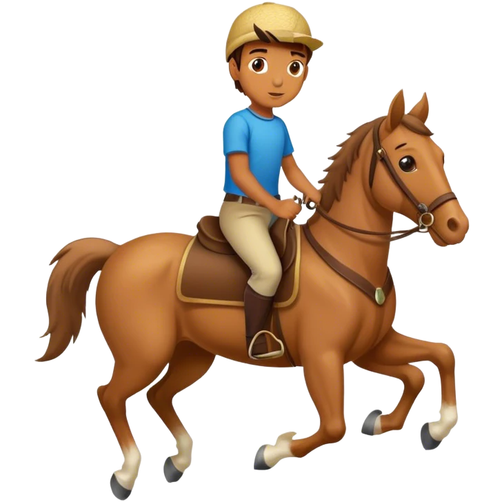 Boy riding horse emoji