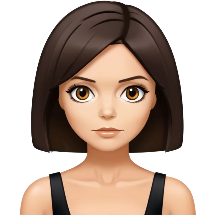 Posh Spice with dark brown hair in a bob cut emoji