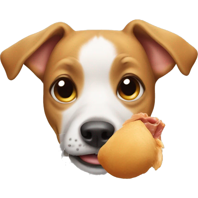 Dog eating chicken  emoji