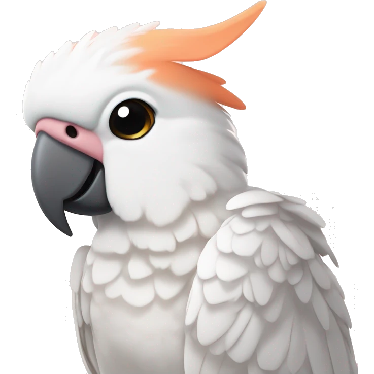 Goffin cockatoo with peach cheeks emoji