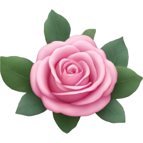 pink rose with eucalyptus leaves emoji