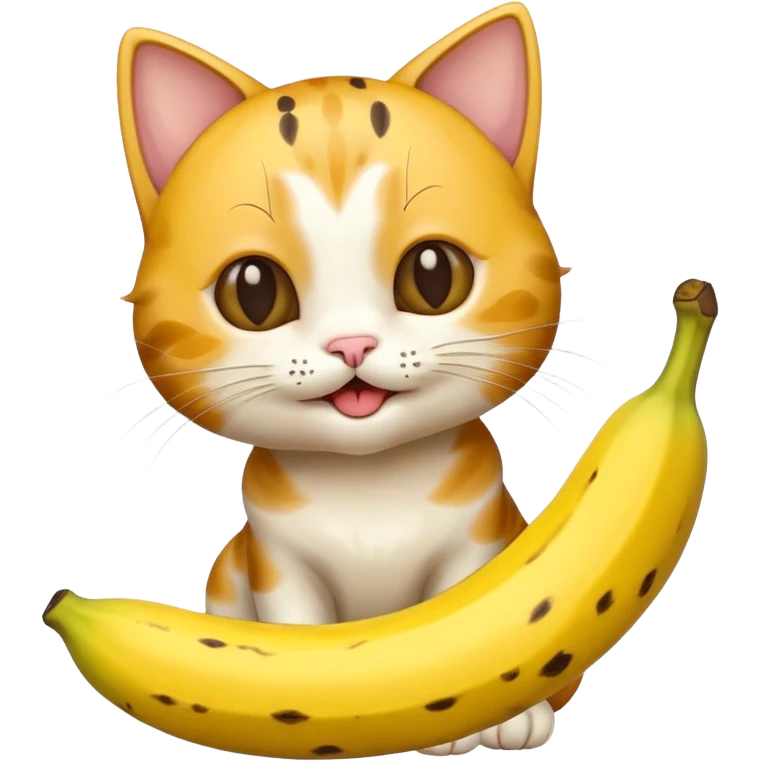 a cat eating banana emoji