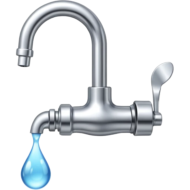 a faucet with a water droplet at the end emoji