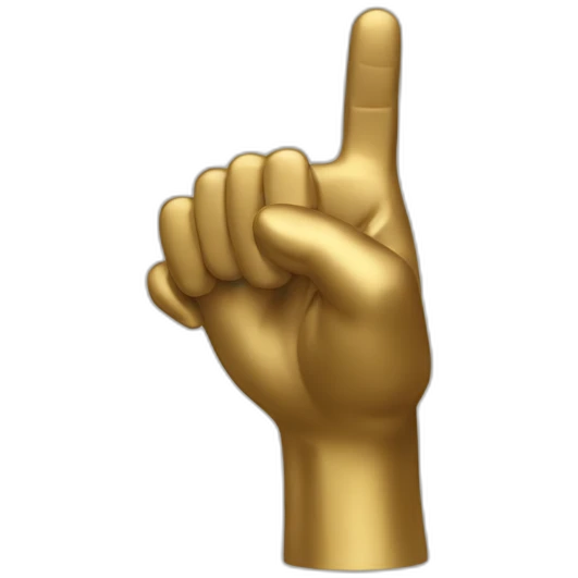 Brass pointing hand emoji