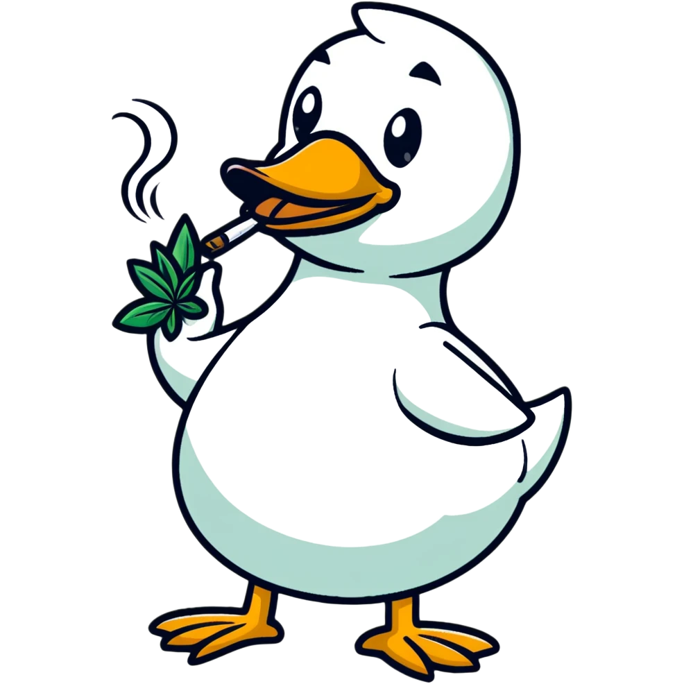 The duck smokes marijuana emoji