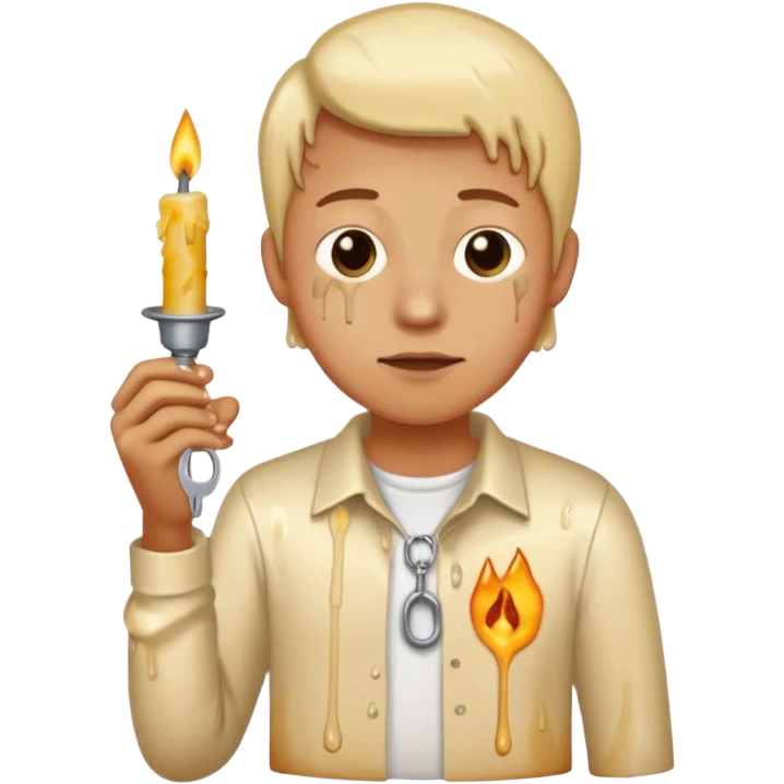 car keys stuck in a candle wearing a shirt emoji