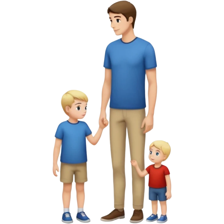 tall adult and small child looking each other, full body emoji