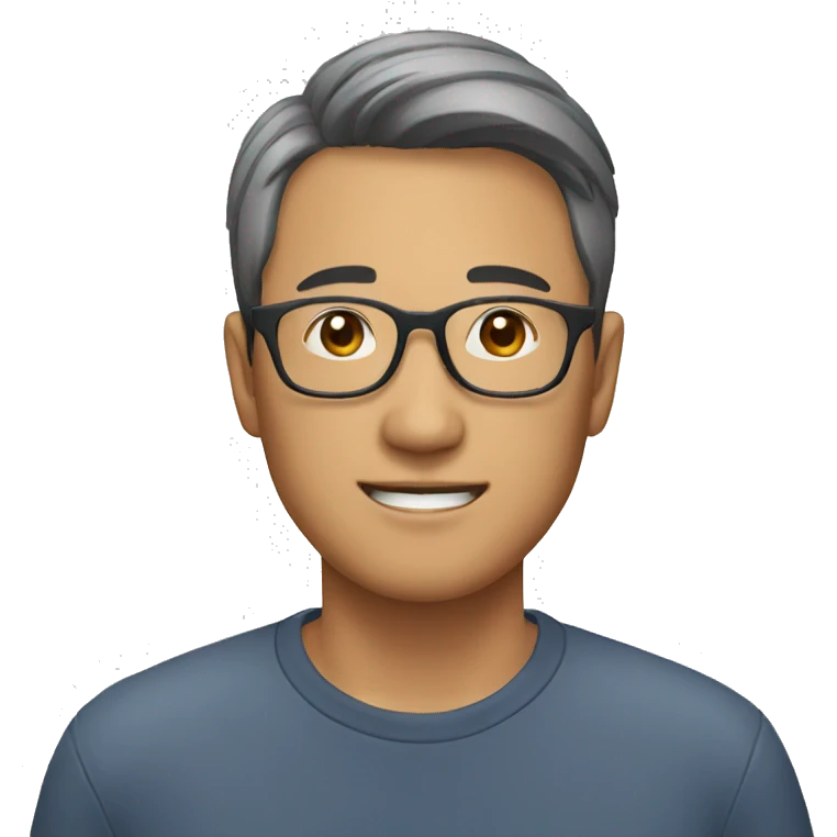 asian man with wearning glasses emoji