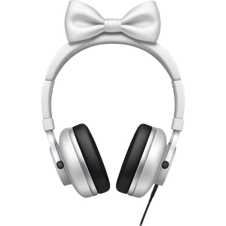 White headphones with a bow ￼ emoji