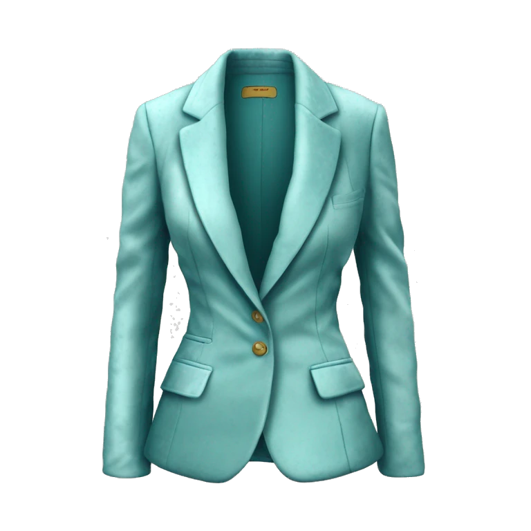 Hyper Realistic isolated velvet light robins egg blue feminine blazer jacket. emoji