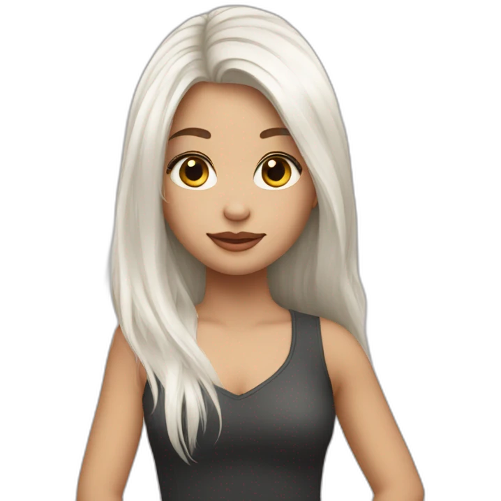 prity girl with white long hair emoji
