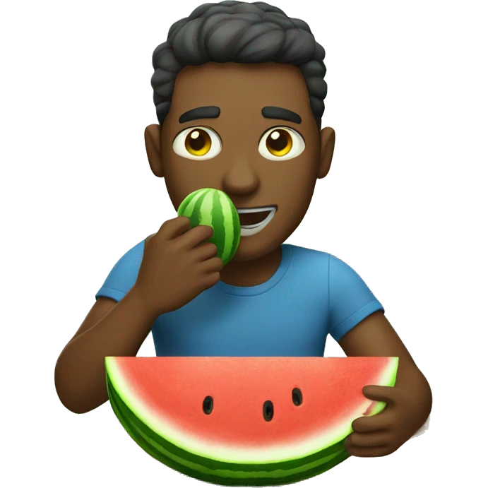 man eating watermelon emoji