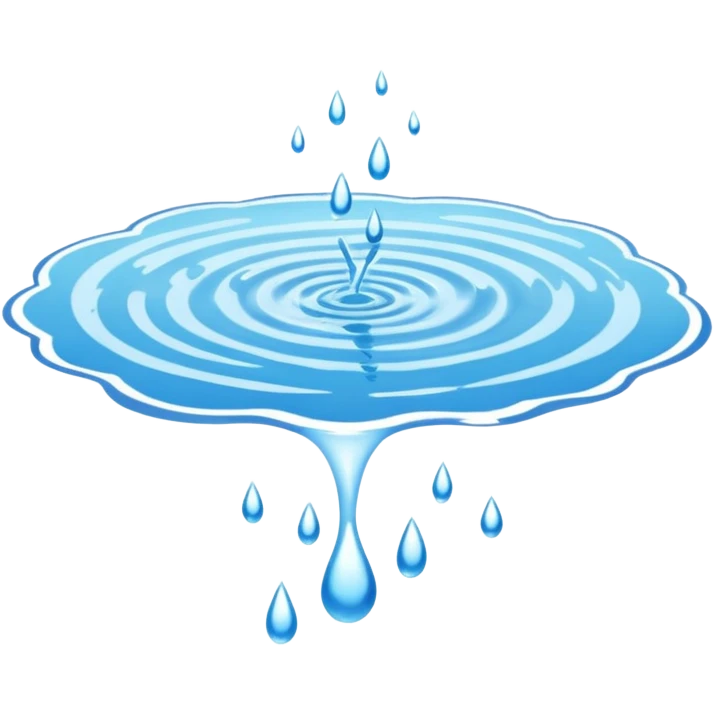 cinematic realistic _  32 a large splashing puddle of water emoji