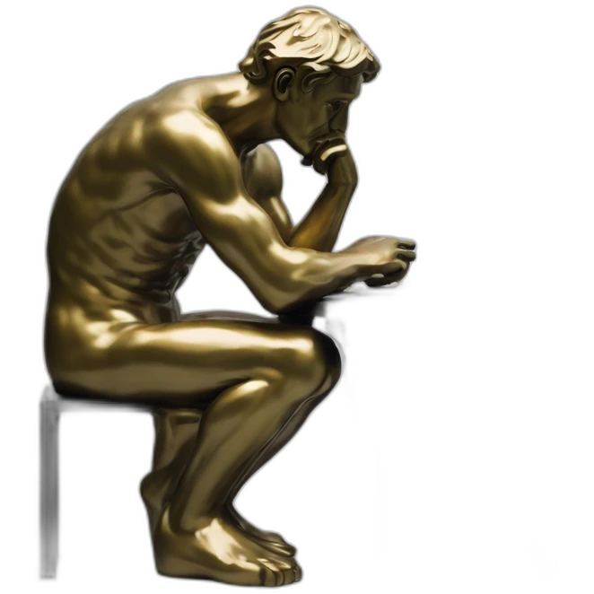 Rodin’s thinker at a laptop emoji