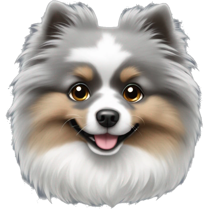 Grey Merle fluffy Pomeranian  emoji