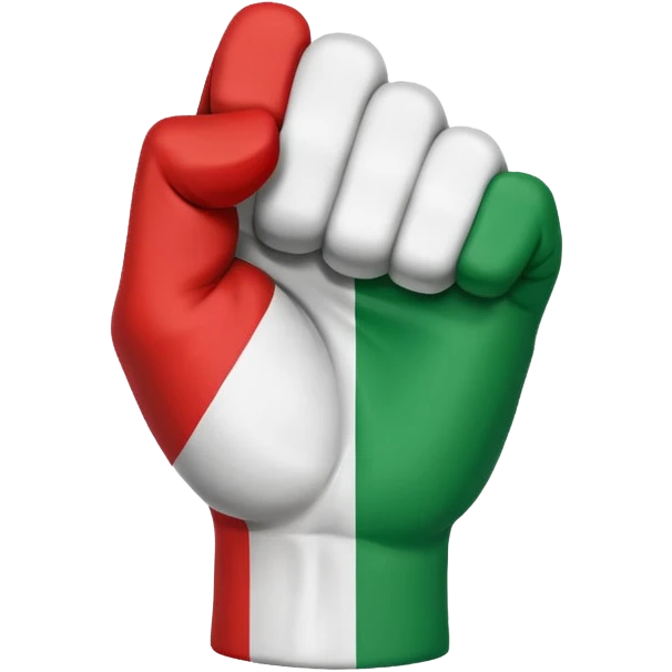 This fist emoji ✊ but instead of yellow it’s the three Italian flag colors emoji