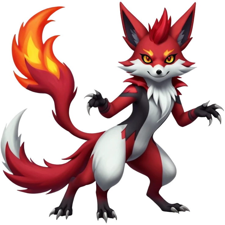 Shiny Exotic Gothic Badass Delphox-Zoroark-Zangoose-hybrid-creature emoji