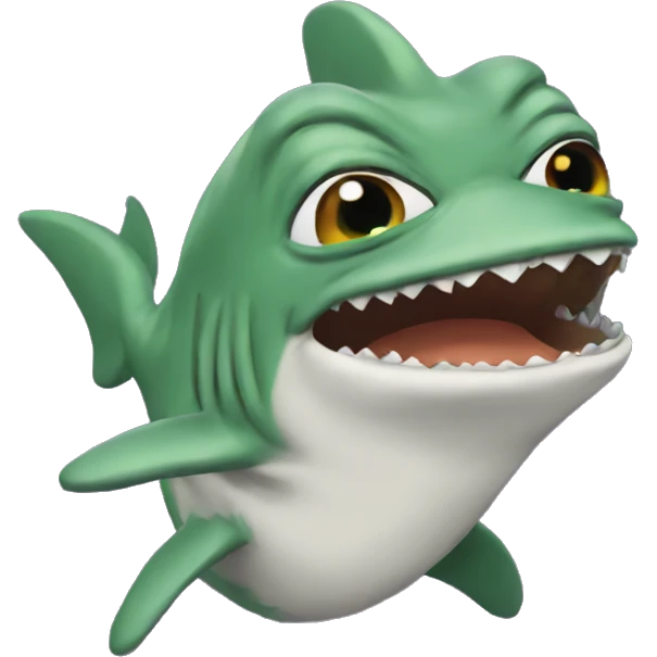Pepe meme with shark costume emoji