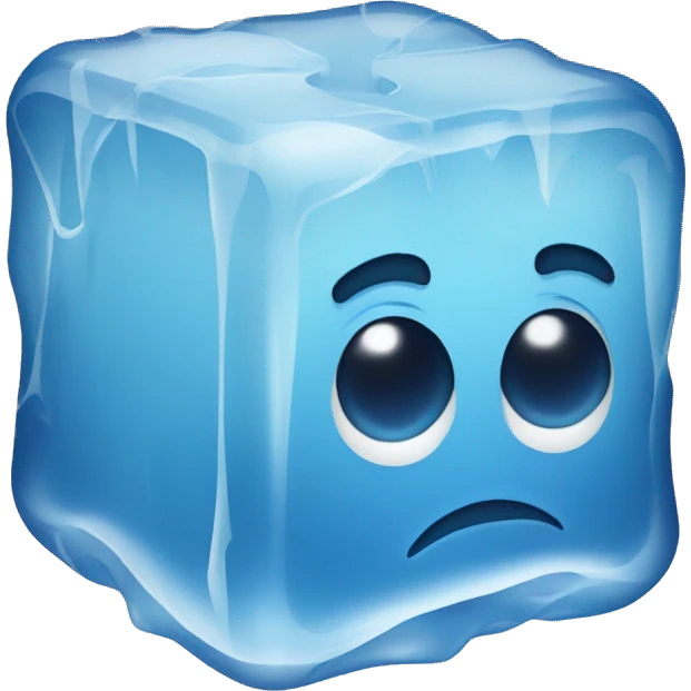Ice cube saying “Skiblar” emoji