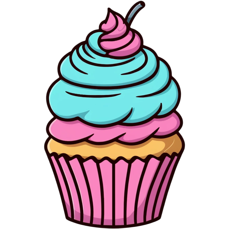 cupcake with pink icing emoji