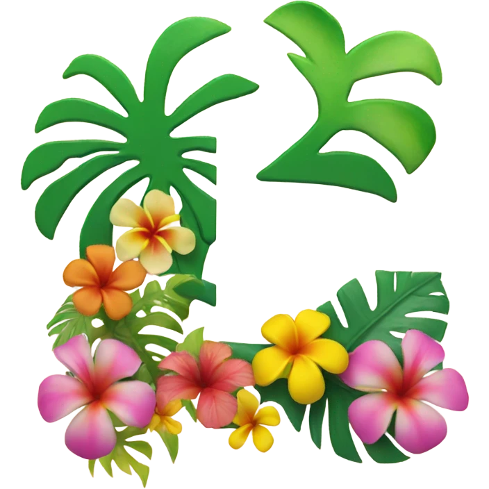 Aloha sign with flowers emoji