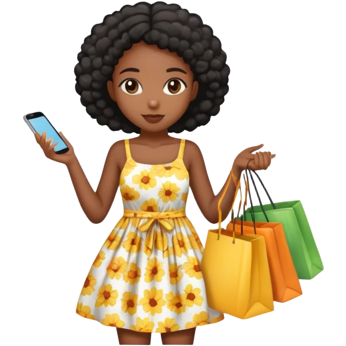 Black girl shopping emoji