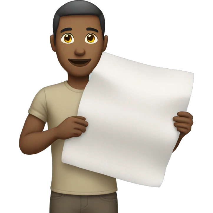 white man holding a sheet emoji