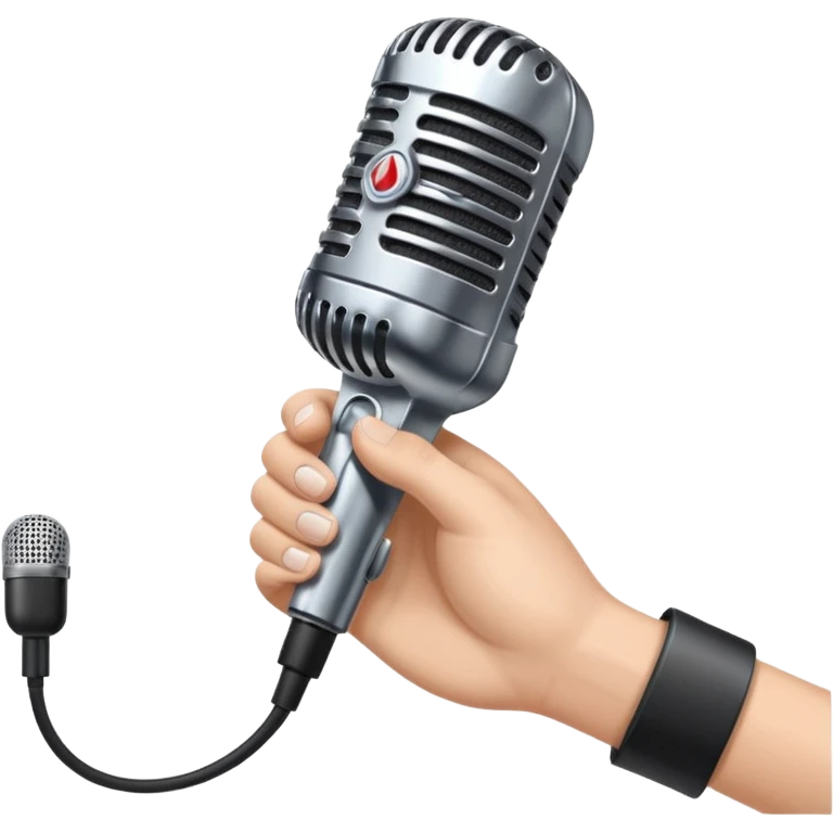 a hand opening to release a microphone that will then drop to the floor emoji