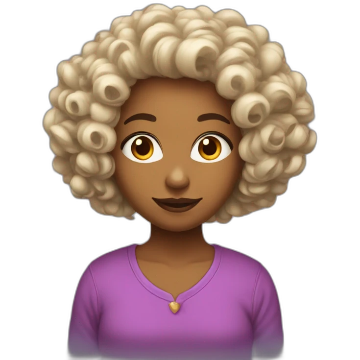 metisse cheveux bouclés emoji