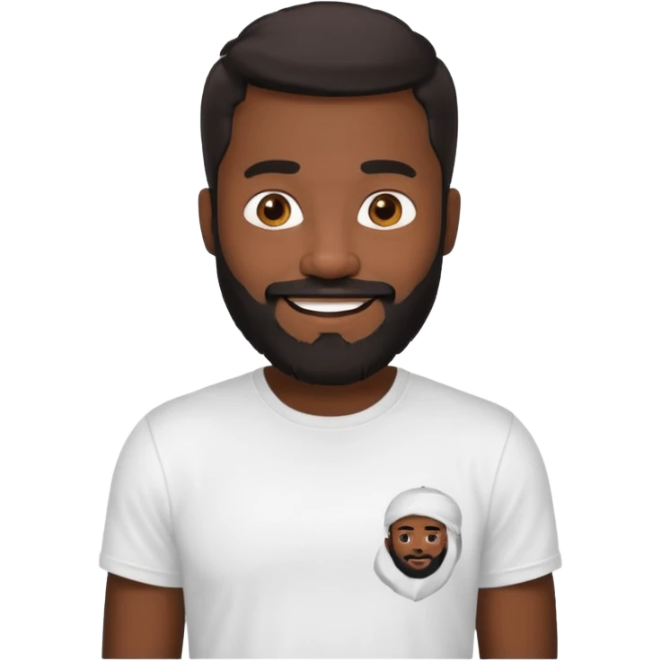 black bearded man in white t shirt emoji