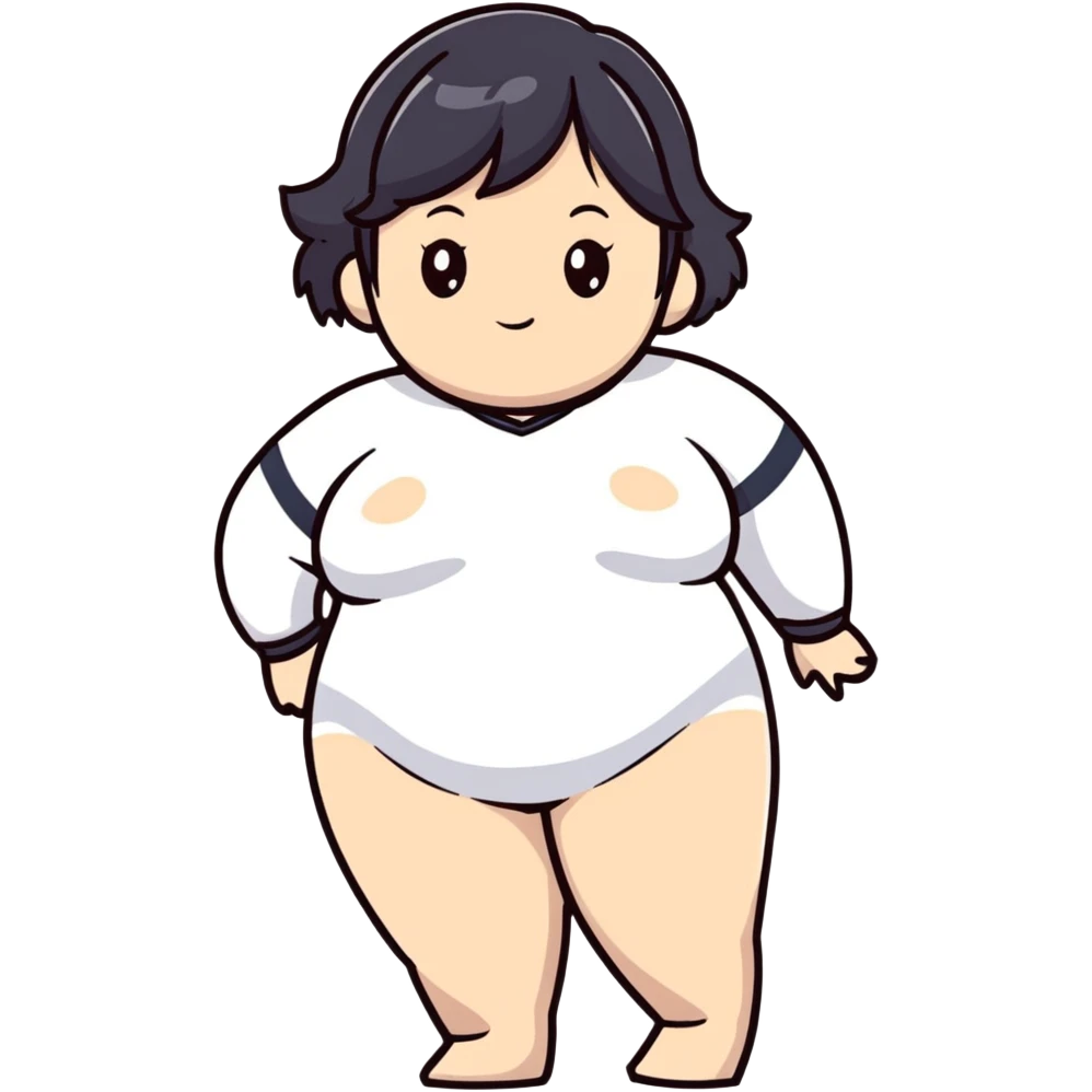 Anime character, female, curvy figure, tasteful design emoji