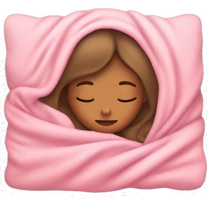 tan girl sleeping with pink blanket  emoji