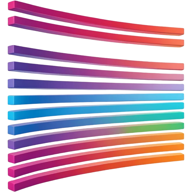 Horizontal multiple little bars merging into one big bar of data. emoji