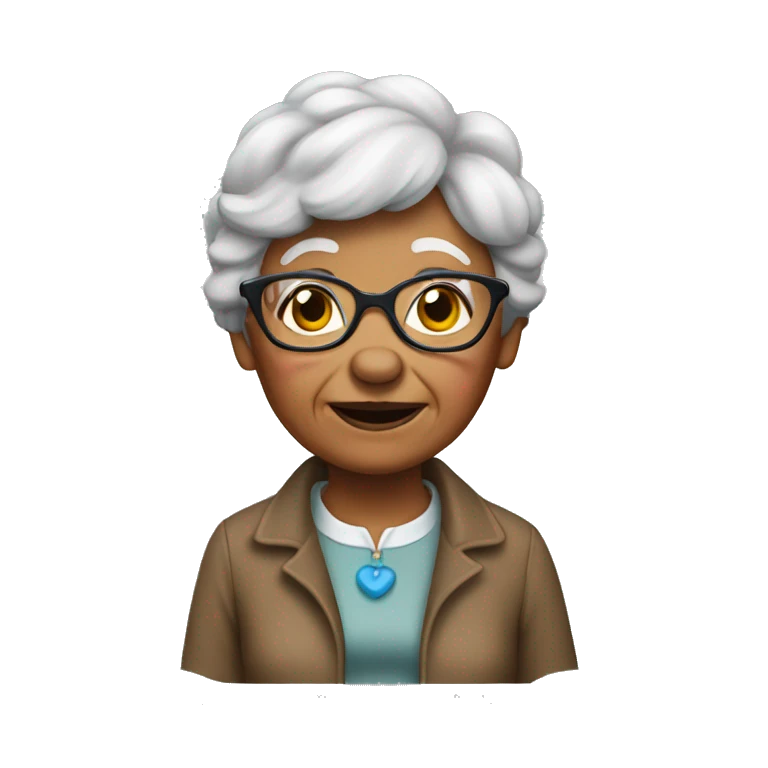 Granny dressed up as a dog emoji