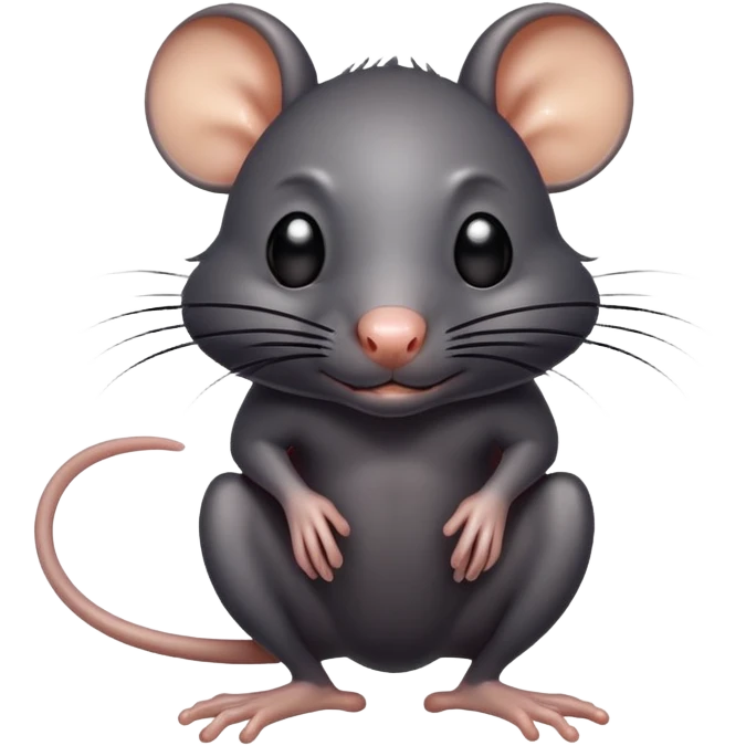Un rat noir nu qui transpire  emoji