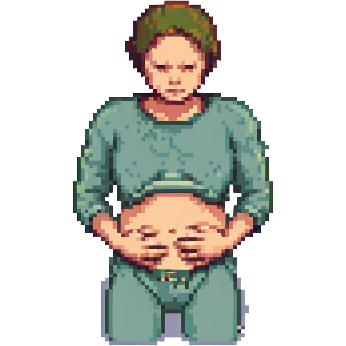 A person with stomach ache emoji