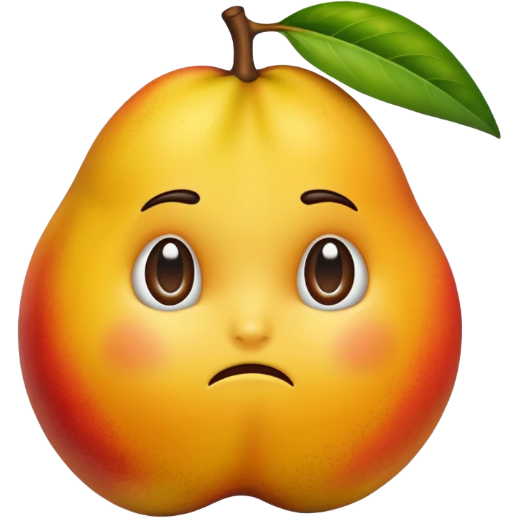 A very sad mango emoji