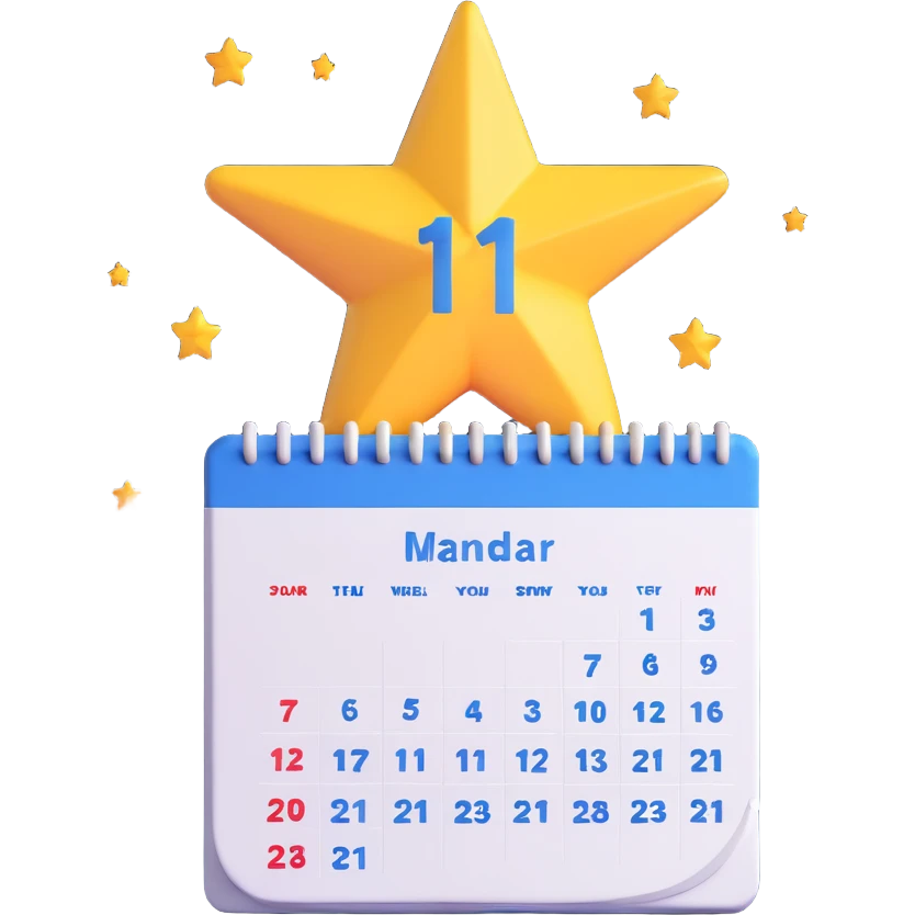 calendar with a star emoji