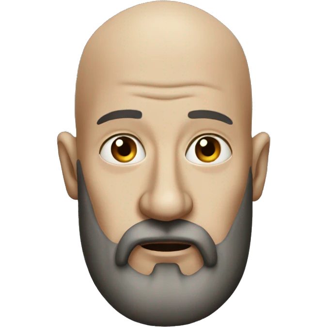 Scary Bald man with large nose and beard emoji