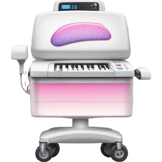 Pink ombre ultrasound machine with glitter on wheels emoji