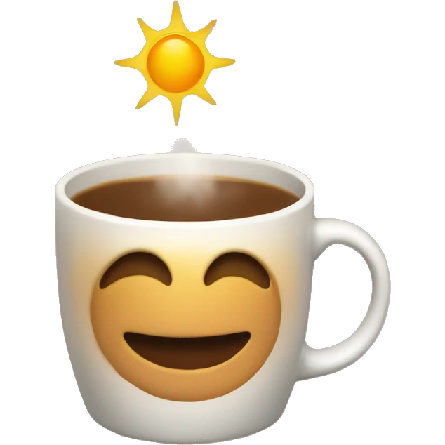 Coffee and the rising sun emoji