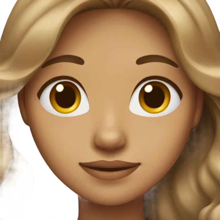 brown Wavy Long Haired light/medium skin girl emoji