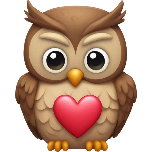 Owl with a heart emoji