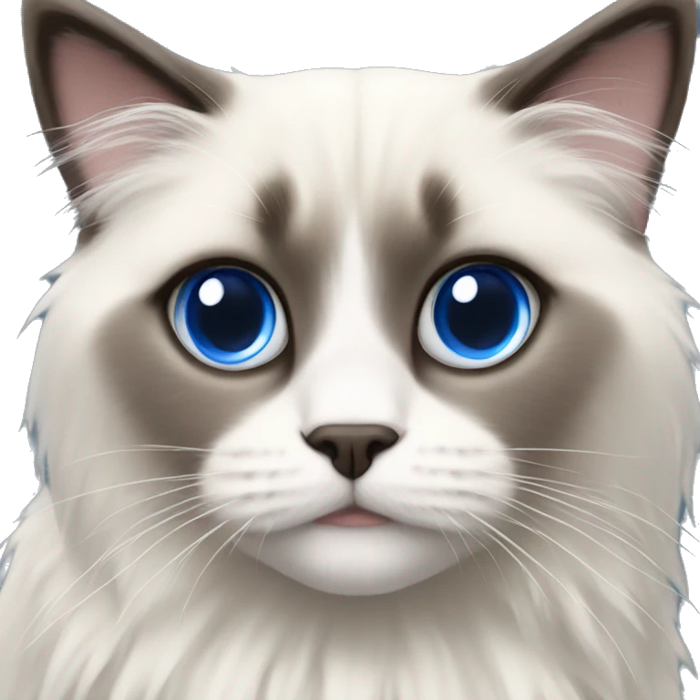 Ragdoll with blue eyes in christmas sweater emoji