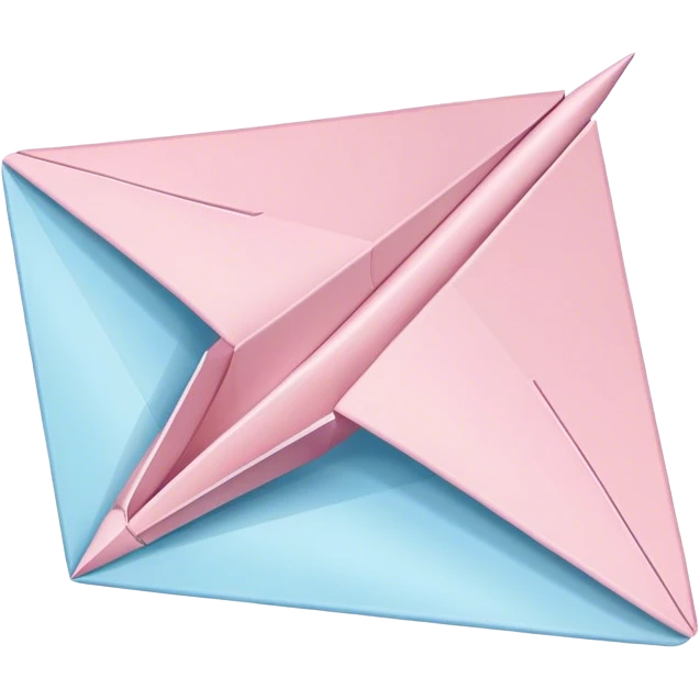 Pastel pink and pastel blue paper airplane  emoji