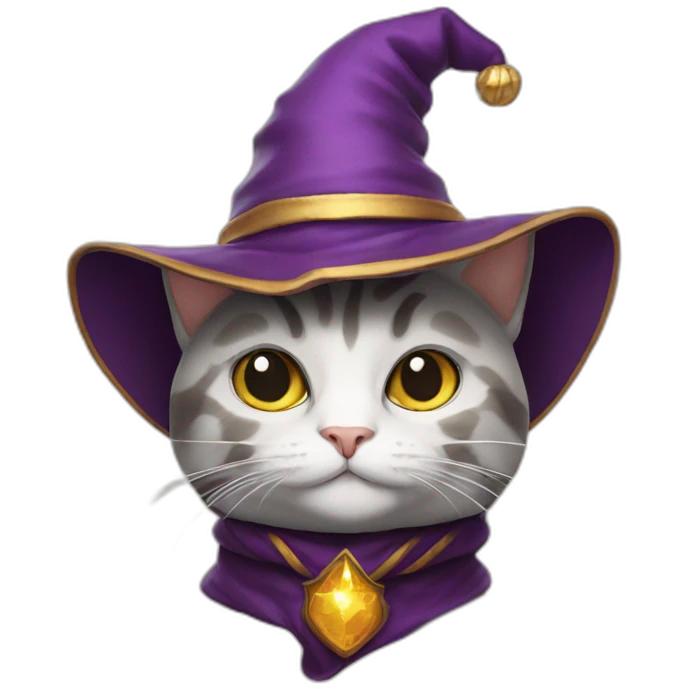 Cat with a wizard hat emoji