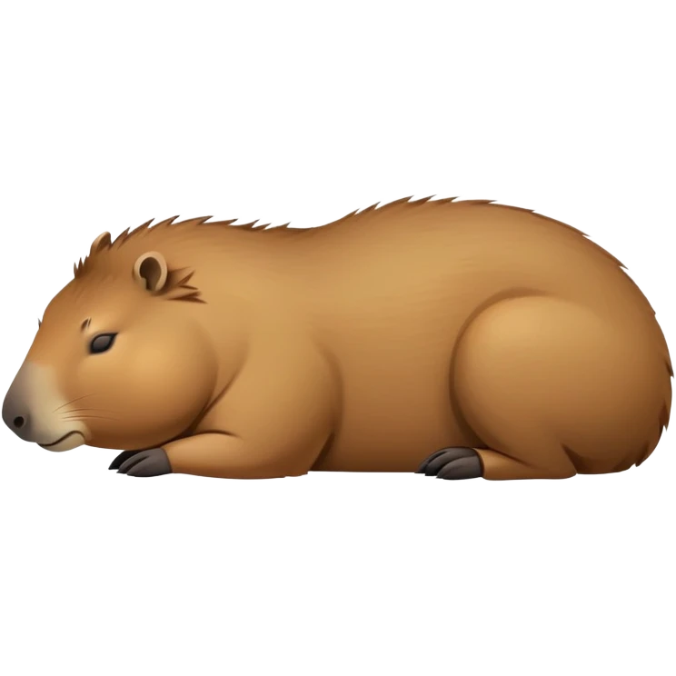 cinematic-Sleeping capybara-realistic-full-body-sleping-emoji,-plump-and-relaxed-body-soaking-in-the-warm-sun,-short-brown-fur-slightly-ruffled,-head-tilted-dramatically,-calm-expressive-eyes-exuding-serene-wisdom,-simplified-yet-realistic emoji
