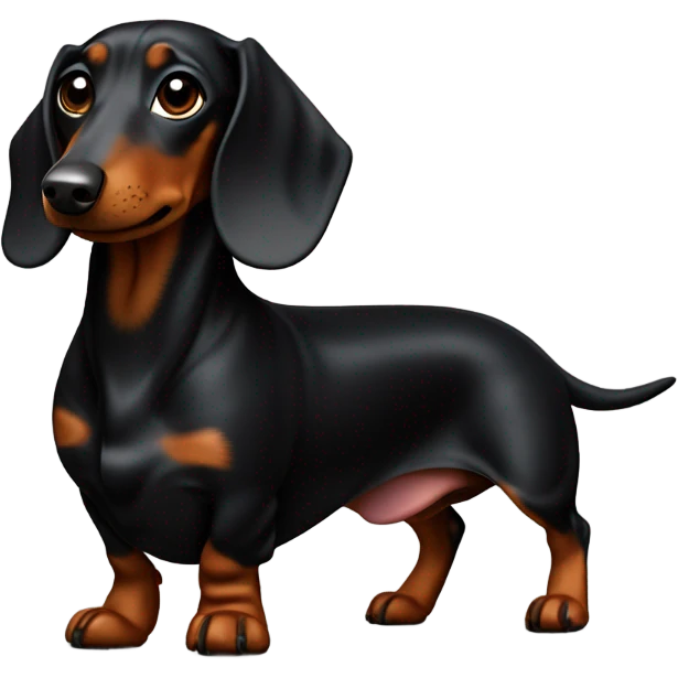 Dark wiener dog emoji