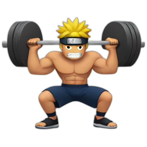 naruto lifting weights emoji